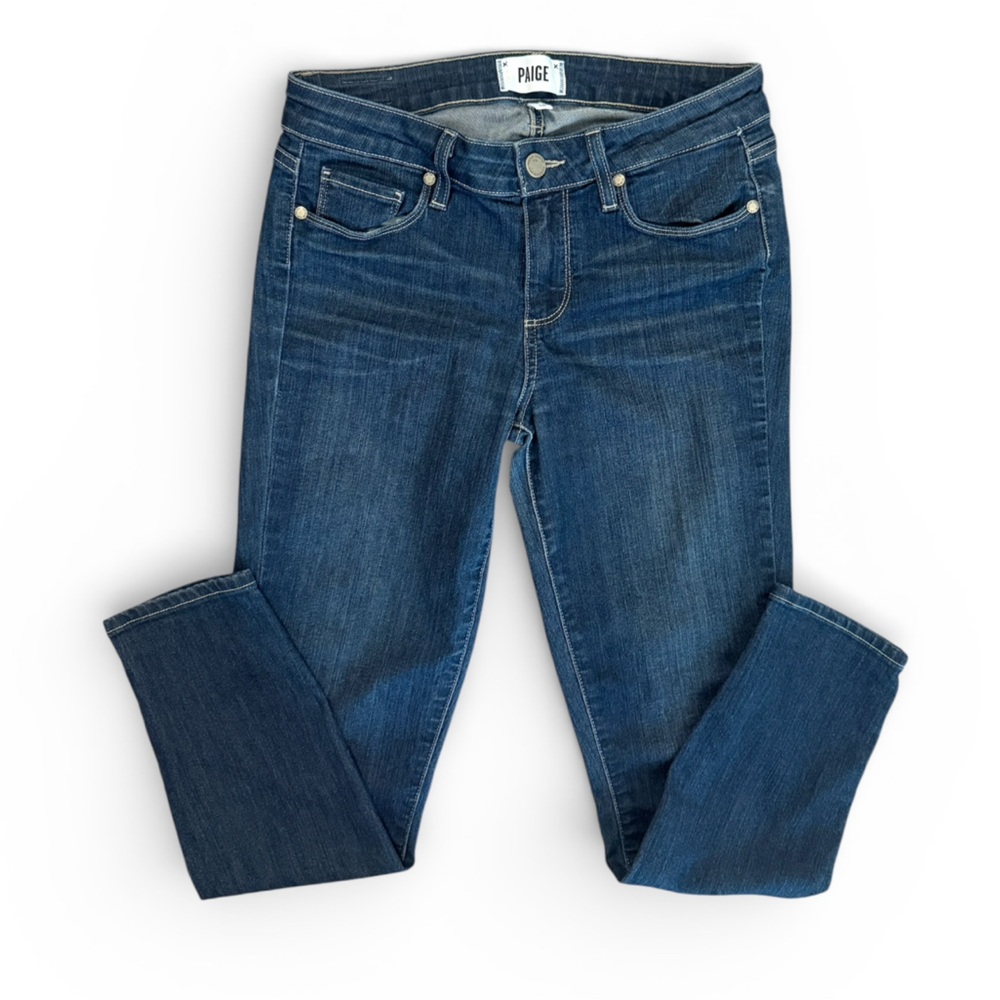 PAIGE Dark Blue Ankle Crop Jeans